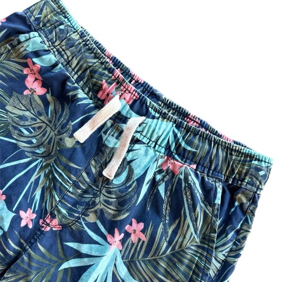 Children’s Place Boys Navy Blue Tropical Print Cotton Shorts Size 16 - Picture 2 of 4